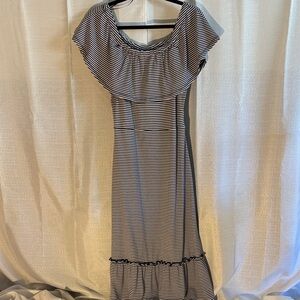 Michael Kors Navy and White Striped Shirt